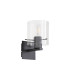 Hudson Single Switched Wall Lamp 1 Light E27 Dark Grey/Clear Narrow Line Glass-4