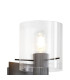Hudson Single Switched Wall Lamp 1 Light E27 Dark Grey/Clear Narrow Line Glass-6