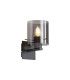 Hudson Single Switched Wall Lamp 1 Light E27 Dark Grey/Smoke Narrow Line Glass-1