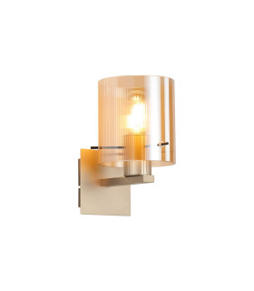 Hudson Single Switched Wall Lamp 1 Light E27 Light Gold/Amber Narrow Line Glass-1