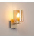 Hudson Single Switched Wall Lamp 1 Light E27 Light Gold/Amber Narrow Line Glass-3