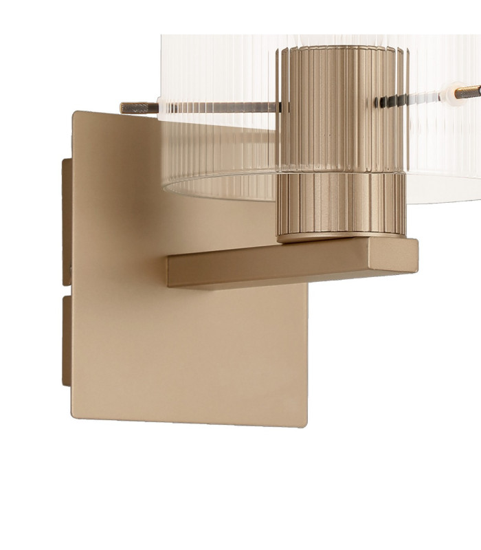 Hudson Single Switched Wall Lamp 1 Light E27 Light Gold/Clear Narrow Line Glass-5