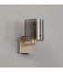Hudson Single Switched Wall Lamp 1 Light E27 Light Gold/Smoke Narrow Line Glass-7