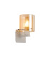 Hudson Single Switched Wall Lamp 1 Light E27 Beige Stone/Amber Wide Line Glass-1