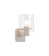 Hudson Single Switched Wall Lamp 1 Light E27 Beige Stone/Clear Wide Line Glass-1