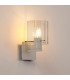 Hudson Single Switched Wall Lamp 1 Light E27 Beige Stone/Clear Wide Line Glass-3