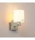 Hudson Single Switched Wall Lamp 1 Light E27 Beige Stone/Gloss White Wide Line Glass-3