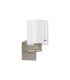 Hudson Single Switched Wall Lamp 1 Light E27 Beige Stone/Gloss White Wide Line Glass-4
