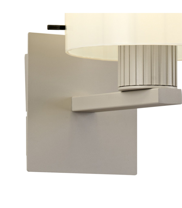 Hudson Single Switched Wall Lamp 1 Light E27 Beige Stone/Gloss White Wide Line Glass-5