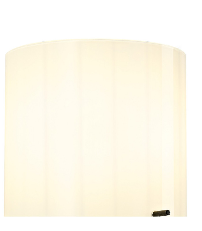 Hudson Single Switched Wall Lamp 1 Light E27 Beige Stone/Gloss White Wide Line Glass-6