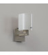 Hudson Single Switched Wall Lamp 1 Light E27 Beige Stone/Gloss White Wide Line Glass-7