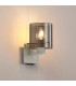 Hudson Single Switched Wall Lamp 1 Light E27 Beige Stone/Smoke Wide Line Glass-3