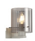 Hudson Single Switched Wall Lamp 1 Light E27 Beige Stone/Smoke Wide Line Glass-6