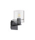 Hudson Single Switched Wall Lamp 1 Light E27 Dark Grey/Clear Wide Line Glass-3