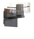 Hudson Single Switched Wall Lamp 1 Light E27 Dark Grey/Clear Wide Line Glass-4