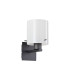 Hudson Single Switched Wall Lamp 1 Light E27 Dark Grey/Gloss White Wide Line Glass-4