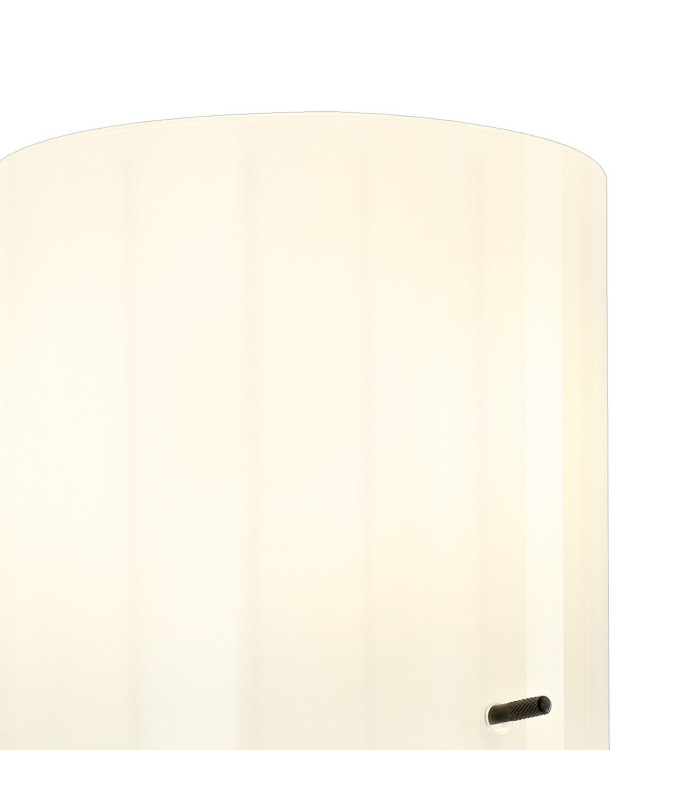 Hudson Single Switched Wall Lamp 1 Light E27 Dark Grey/Gloss White Wide Line Glass-6