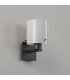 Hudson Single Switched Wall Lamp 1 Light E27 Dark Grey/Gloss White Wide Line Glass-7