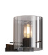 Hudson Single Switched Wall Lamp 1 Light E27 Dark Grey/Smoke Wide Line Glass-6
