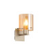 Hudson Single Switched Wall Lamp 1 Light E27 Light Gold/Amber Wide Line Glass-1