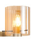 Hudson Single Switched Wall Lamp 1 Light E27 Light Gold/Amber Wide Line Glass-6