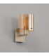 Hudson Single Switched Wall Lamp 1 Light E27 Light Gold/Amber Wide Line Glass-7