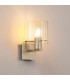 Hudson Single Switched Wall Lamp 1 Light E27 Light Gold/Clear Wide Line Glass-3