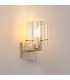 Hudson Single Switched Wall Lamp 1 Light E27 Light Gold/Frosted/Clear Wide Line Glass-3