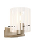 Hudson Single Switched Wall Lamp 1 Light E27 Light Gold/Frosted/Clear Wide Line Glass-5