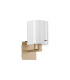 Hudson Single Switched Wall Lamp 1 Light E27 Light Gold/Gloss White Wide Line Glass-4