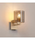 Hudson Single Switched Wall Lamp 1 Light E27 Light Gold/Smoke Wide Line Glass-3