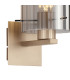 Hudson Single Switched Wall Lamp 1 Light E27 Light Gold/Smoke Wide Line Glass-5