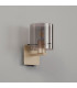 Hudson Single Switched Wall Lamp 1 Light E27 Light Gold/Smoke Wide Line Glass-7