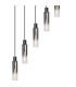 Peekskill Fixed Spiral Round Pendant 21 Light E27 Black/Smoke Fade Glass-7