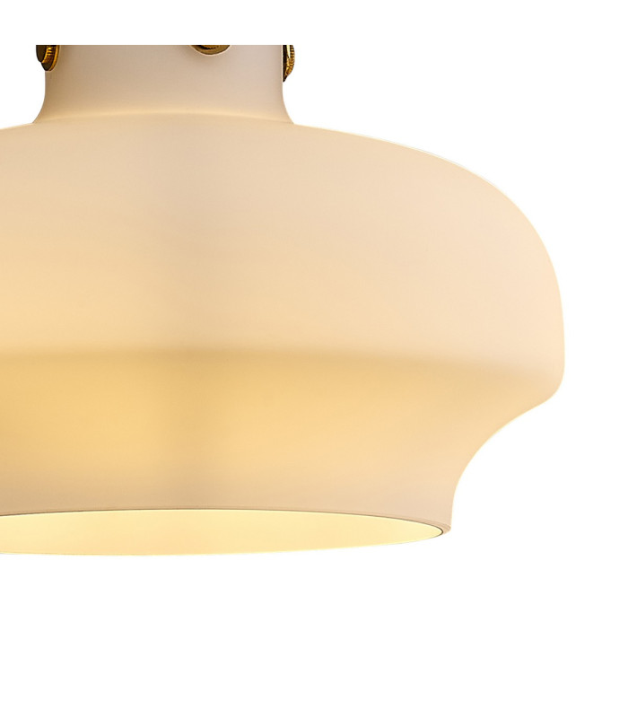 Cobleskill 23cm Single Pendant 1 Light E27 Aged Brass/Opal Glass-10