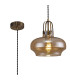 Cobleskill 23cm Single Pendant 1 Light E27 Antique Brass/Amber Plated Glass-1