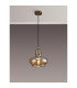 Cobleskill 23cm Single Pendant 1 Light E27 Antique Brass/Amber Plated Glass-3