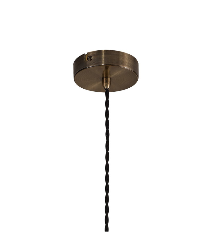 Cobleskill 23cm Single Pendant 1 Light E27 Antique Brass/Amber Plated Glass-7