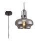 Cobleskill 23cm Single Pendant 1 Light E27 Satin Black/Smoke Plated Glass-1