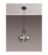 Cobleskill 23cm Single Pendant 1 Light E27 Satin Black/Smoke Plated Glass-3
