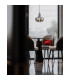 Cobleskill 23cm Single Pendant 1 Light E27 Satin Black/Smoke Plated Glass-4