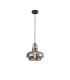 Cobleskill 23cm Single Pendant 1 Light E27 Satin Black/Smoke Plated Glass-6