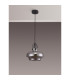 Cobleskill 23cm Single Pendant 1 Light E27 Satin Black/Smoke Plated Glass-11