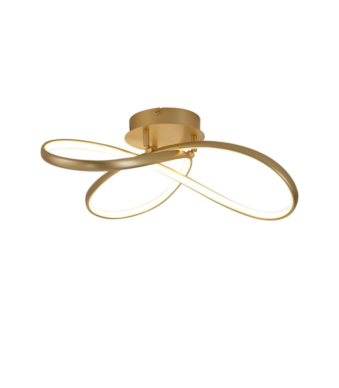 Oneonta 60cm Triac Dimmable Looped Flush Ceiling 1 x 32W LED 3000K 3100lm Champagne Gold -1