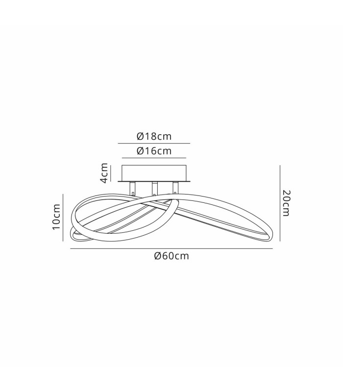 Oneonta 60cm Triac Dimmable Looped Flush Ceiling 1 x 32W LED 3000K 3100lm Champagne Gold -2