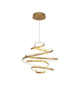 Oneonta 55cm Triac Dimmable Looped Spiral Pendant 1 x 71W LED 3000K 7100lm Champagne Gold -1