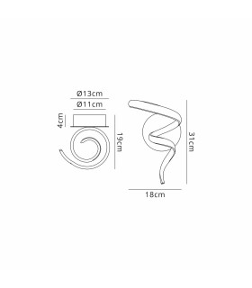 Oneonta Spiral Wall Light 1 x 10W LED 3000K 1100lm Champagne Gold -2