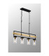 Canandaigua Pendant 4 x E27 Satin Black/Satin Brass-3