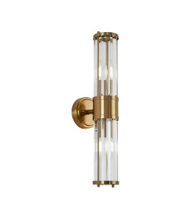 Rensselaer 2 Light Crystal Wall Up & Down E14 IP44 Gold/Clear Crystal-1