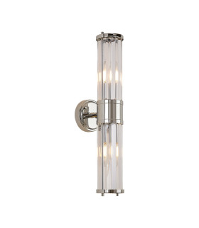 Rensselaer 2 Light Crystal Wall Up & Down E14 IP44 Polished Chrome/Clear Crystal-1